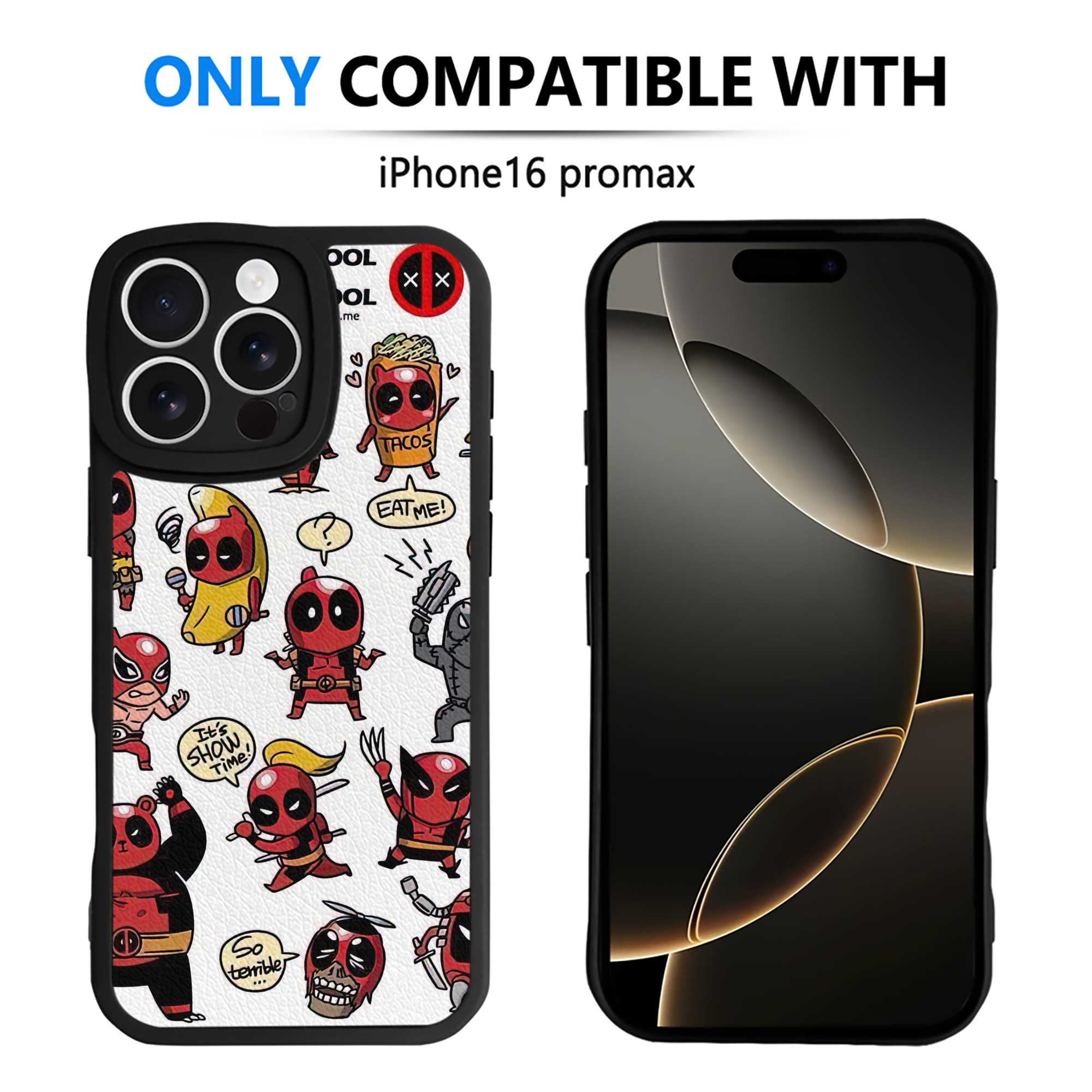 （画像用） Deadpool デッドプール 【iPhone 16シリーズ対応】シリコンスマホケース（レザー調） 材質：シリコン